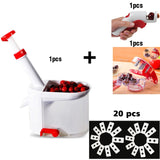 Cherry Corer With Container Kitchen Gadgets Tools Novelty Super Cherry Pitter Stone Corer Remover 10pcs Cherry Pitters Pad