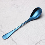 304 Stainless Steel Soup Spoon Coffee Stirring Spoons Thick Titanium Plated Kitchen Dining Bar Mini Dessert Spoon Dinnerware