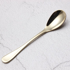 304 Stainless Steel Soup Spoon Coffee Stirring Spoons Thick Titanium Plated Kitchen Dining Bar Mini Dessert Spoon Dinnerware