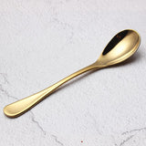 304 Stainless Steel Soup Spoon Coffee Stirring Spoons Thick Titanium Plated Kitchen Dining Bar Mini Dessert Spoon Dinnerware