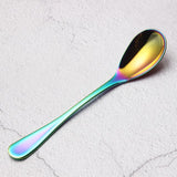 304 Stainless Steel Soup Spoon Coffee Stirring Spoons Thick Titanium Plated Kitchen Dining Bar Mini Dessert Spoon Dinnerware