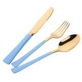 3PCS/Set Rose Golden Western Cutlery Tableware Set Kits Foods Cutting Stainless Steel Kitchen Dining Bar