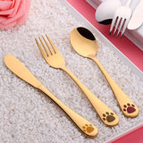 3PCS/Set Golden Tableware Sets Kits Western Kitchen Dining Bar Cutlery Set Stainless Steel Kitchen Cutlery Set