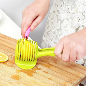 ABS Plastic Slicer Vegetable Tomato Slicer Lemon Orange Fruit Cutter Knife Cake Holder Kitchen Gadgets Fruit Vegetable Tool