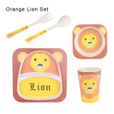 5pcs/set Cartoon Dinnerware Sets Children Kids Kitchen Dishes Forks Plates Bowls Cups Tableware Dining Bar Accessories Supplies