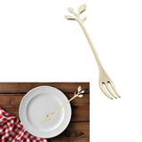 New Leaf Shape Gold Silver Fork Kitchen Dining Room Bar Cutlery Dessert Tea Tableware Fruit Fork Tableware Gifts