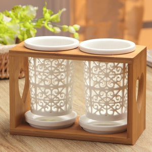 Kitchen Dining&Bar Ceramic knife and fork storage rack Porous drainage knife fork storage box Tableware Kitchen storage supplies