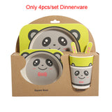 5pcs/set Cartoon Dinnerware Sets Children Kids Kitchen Dishes Forks Plates Bowls Cups Tableware Dining Bar Accessories Supplies