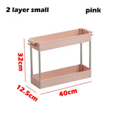 2/3/4 Layer Gap Kitchen Storage Rack Slim Slide Tower Movable Assemble Plastic Bathroom Shelf Wheels Space Saving Organizer