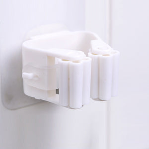 1Pc Mop Broom Holder Wall Mounted Mop Holder Household Adhesive Storage Broom Hanger Mop Hook Racks Kitchen Bathroom Organizer